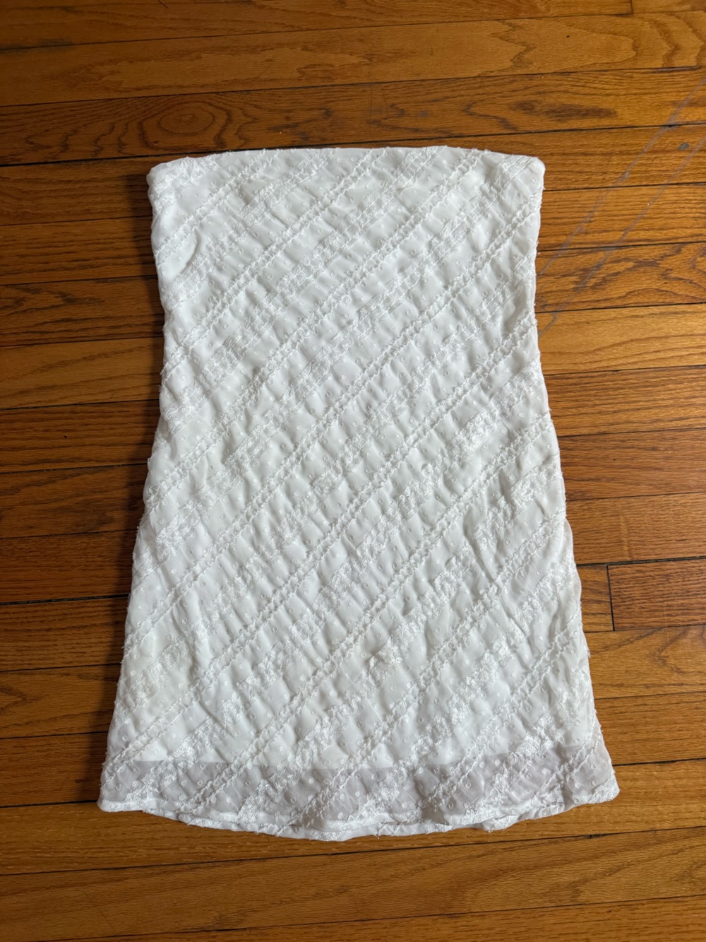 Altar'd State White Textured Strapless Dress